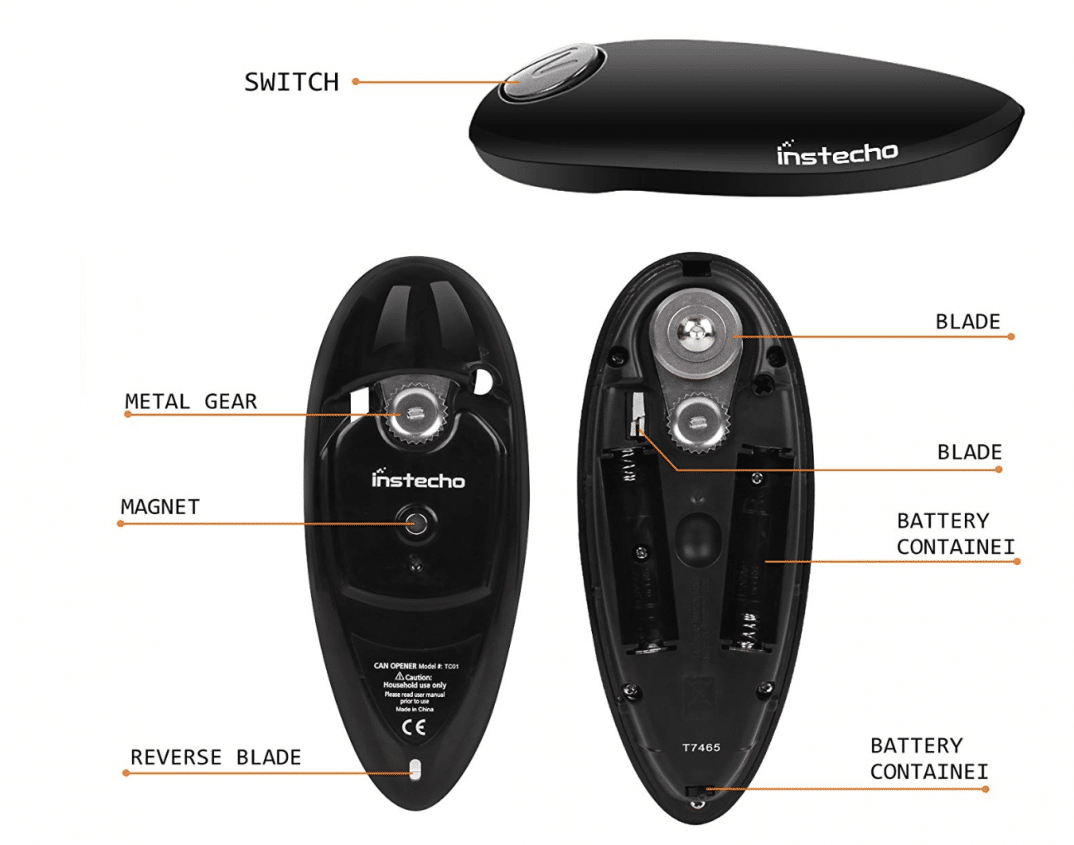 best can opener  -  Electric Can Opener, instecho 2AA Batteries Operated Smooth Soft Edge with One-Touch Start Automatic Can Opener