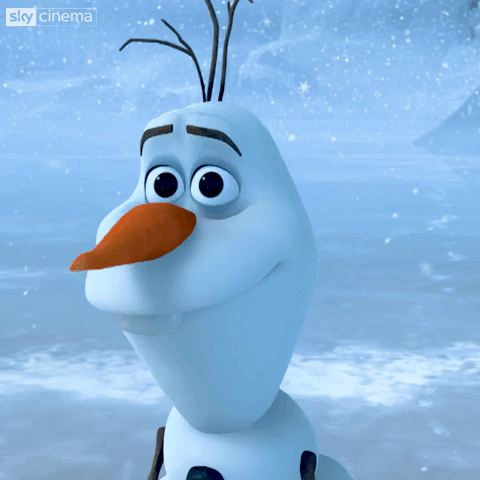 olaf loves the snow during winter
